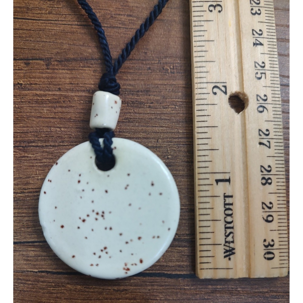 Flower Pendant Black Cord Necklace 27" J81 - Picture 3 of 5
